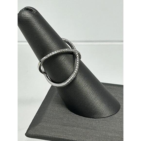 Marked JCM Silver over Brass Ring with CZ Stones - Picture 2 of 11